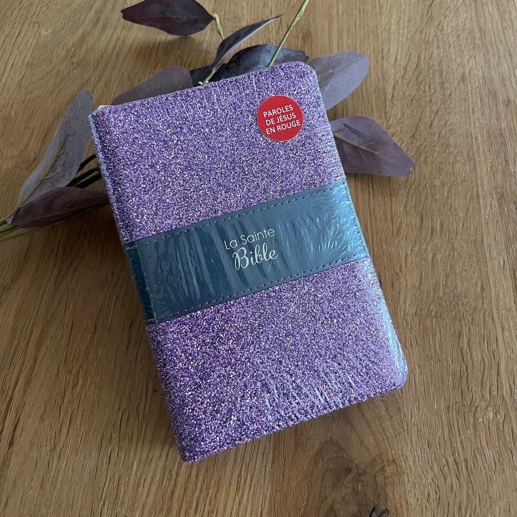 Bible Violette pailletée