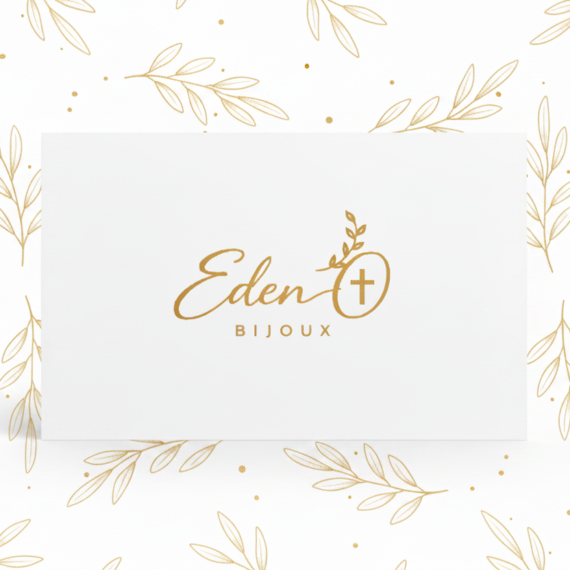 Carte cadeau Eden O Bijoux décor doré épuré